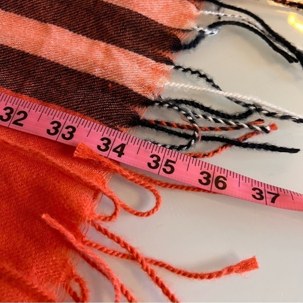 CHERIE BLISS | Orange, black & white new with tag oversized blanket scarf - Picture 6 of 7